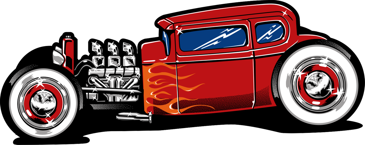 Hot Rod Side View Drawing